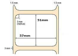 800262-205 Zebra 57x51mm Z-Select 2000D Direct Thermal Labels . www.DiscountTillRolls.com