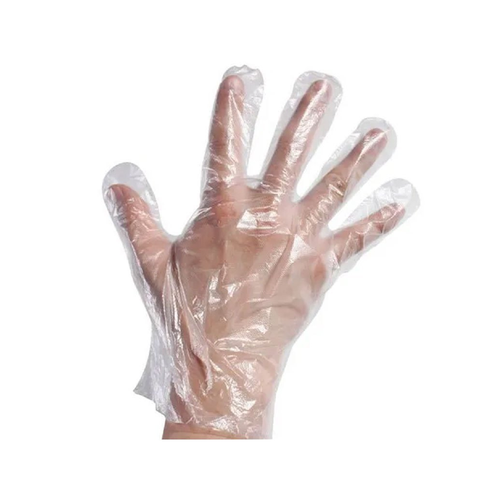 Poly Clear Medium Embossed PE Gloves Safe Food Handling