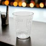 Disposable shot glasses used for dessert shots, versatile option for sweet treats and beverages.