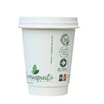Greenspirit 8oz paper hot cup lid with aqueous coating for eco-conscious cafés