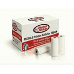 Front view of a Discount Till Rolls branded box of Zebra RW420 mobile printer rolls.