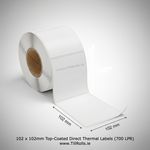 102x102mm Top-Coated Direct Thermal Labels.