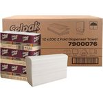 12x200 Z-fold White Hand Towels bulk pack (2,400 sheets) – ideal for offices and