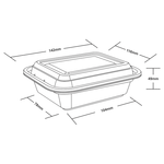 12oz black PP microwavable containers with lids, eco-friendly and perfect for sustainable meal prep.