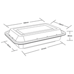 16oz black base and clear lid microwavable containers, eco-friendly and perfect for meal prep and storage."