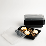 32oz Black PP Base & Lid Microwavable Container