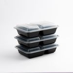 FREE delivery on bulk orders of 32oz black PP two-compartment microwavable containers, ensuring convenience for your kitchen upgrade.