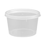 8oz microwavable food pots with lids, made from recyclable PP material for eco-friendly food storage