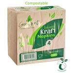 40cm 2ply 8fold compostable kraft napkins on a table, ideal for eco-friendly catering and events.