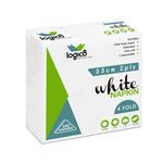33cm white 2-ply 4-fold napkins stacked neatly for restaurants and hotels