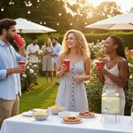 SpiritPak red paper pint cups used at festival or event, durable and perfect for high-volume drink service