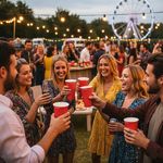 SpiritPak 568ml red paper pint cup for pubs, bars, and festival events.