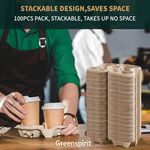 Stackable eco-friendly 2-cup drink carriers stored in bulk for café use