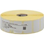A roll of Zebra Zebra 3007208-T compatible labels laying on its side.