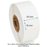 32x19mm Direct Thermal Pricing Labels 2000 LPR Top-Coated.