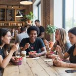 Açaí product on countertop display highlighting container clarity and sustainability features