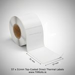 57x 52mm Top-Coated Direct Thermal Labels www.TillRolls.ie