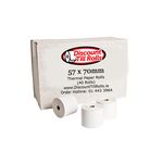 Box of 40 high-quality 57mm x 70mm thermal paper rolls for cash registers