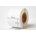67x42mm (1200 LPR) Top-Coated Direct Thermal Label Roll Ireland