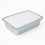 6x9 aluminium foil container with secure lid for hot and cold takeaway food.