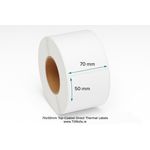 70mm x 50mm Top-Coated Zebra compatible direct thermal labels from Discount Till Rolls