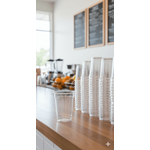 Stack of 7/9oz clear Greenspirit rPET juice cups (78 mm)