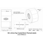 80x42mm Top-Coated Thermal Label Size Chart