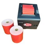 80x80_Red_Till_Rolls_with Printer.jpeg, 80x80mm_Red_Thermal_Paper_Rolss_with_Printer