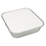Durable 9x9-inch aluminium foil container with lid for catering, takeout, and meal prep
