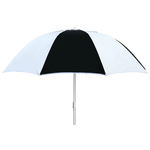 Durable bookmakers umbrella in black and white for outdoor racecourse use