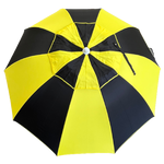 Black/Yellow Bookmakers Umbrella Providing Rain Protection Trackside