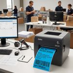 Topcoated blue thermal label for sharp barcode printing and high-speed desktop printer use