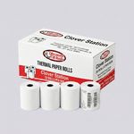 A Discount Till Rolls Branded box of Clover station thermal rolls