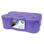 Pack of six 150m blue centrefeed rolls for commercial kitchens