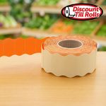 Double line orange price gun labels roll for retail pricing and inventory management