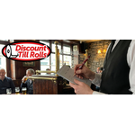 Waiter writing an order on a Duplicate Service Pad 165x95mm in a busy Irish restaurant.