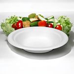 Case of 1000 compostable 12oz bowls, ideal for caterers and eco-conscious food service businesses.
