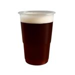 Case of 800 disposable pint glasses, 16 sleeves of 50, ideal for large venues and commercial catering.