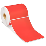Range of Zebra compatible thermal labels in assorted sizes and colours including red, blue, yellow, and pink