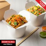 Spiritpak White Noodle Box with noodle stir fry and chop sticks
