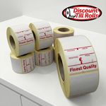 Stack of 6 Finest quality Labels supplied by Discount Till Rolls - www.TillRolls.ie