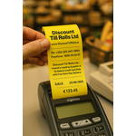 57x40mm Yellow Coreless Credit Card Till Rolls (20 Roll Box)