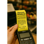 57x40mm Yellow Coreless Credit Card Till Rolls (20 Roll Box)