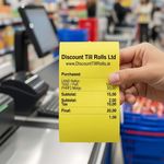 20 Rolls of 80mm Yellow Thermal POS Paper – No Ink Needed, Fast Printing – Recyclable Paper Core  www.DiscountTillRolls.ie