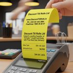 57x40mm Yellow Coreless Credit Card Till Rolls (20 Roll Box)