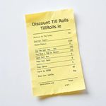 Eco-Consistent Yellow Thermal Paper – 20 Rolls, 80mm Wide – Perfect for Color-Coding Receipts www.DiscountTillRolls.ie