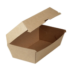 "#9 corrugated clam shell boxes in a takeaway shop, perfect for sandwiches, salads, and snacks.