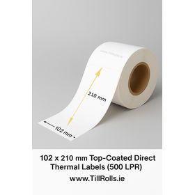 102x210 Top-Coated Direct Thermal Labels