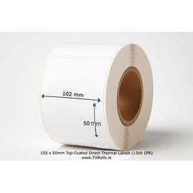 102x50mm Top-Coated Direct Thermal Labels