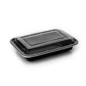 16oz black base and clear lid microwavable containers, eco-friendly and perfect for meal prep and storage.